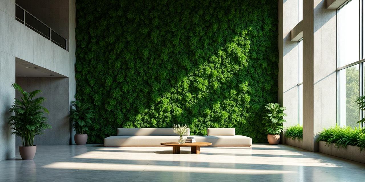 Lush indoor living wall installation