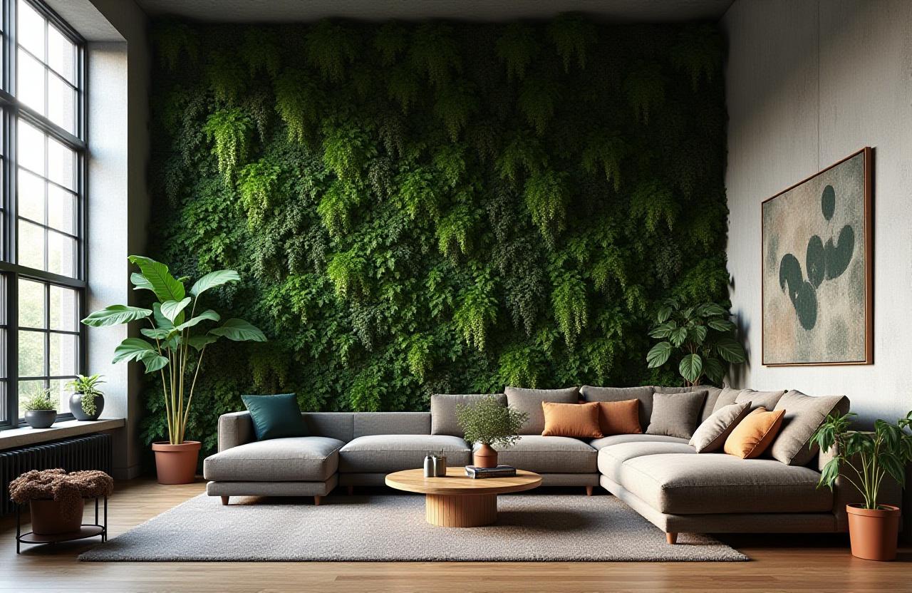 Modern living wall in a loft