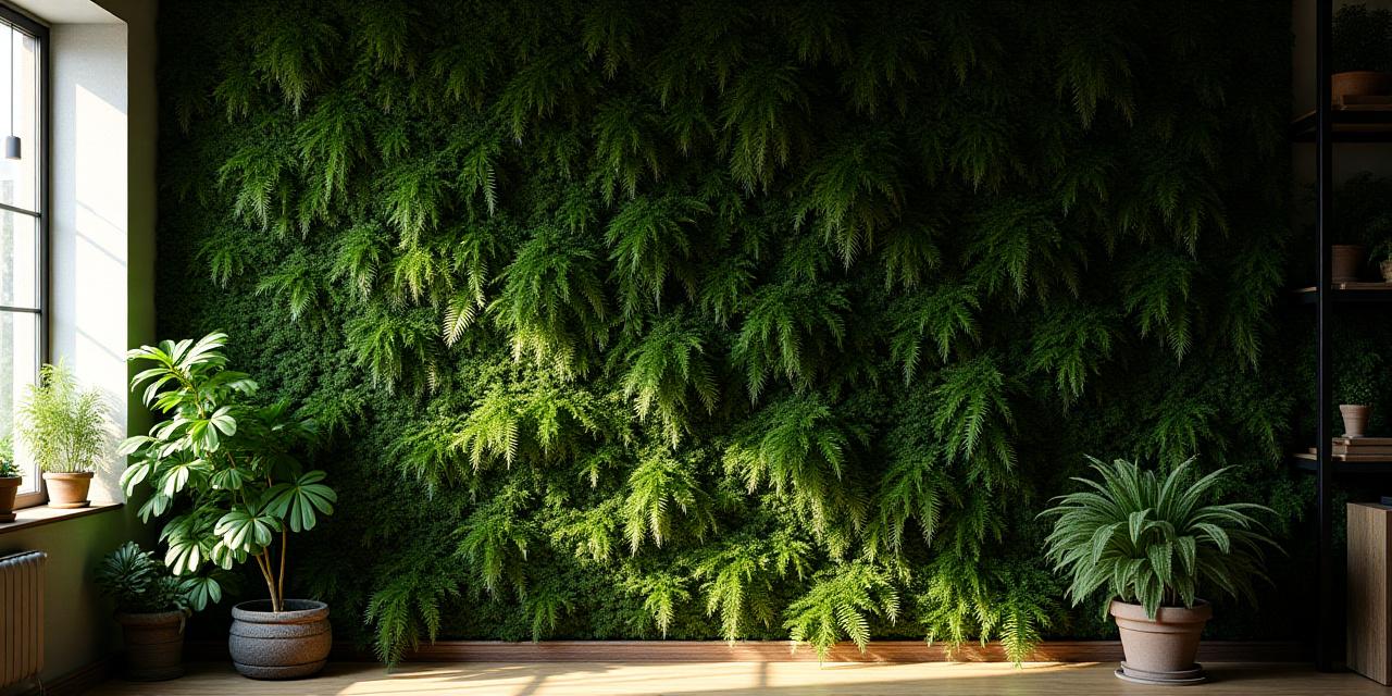 Lush vertical garden background